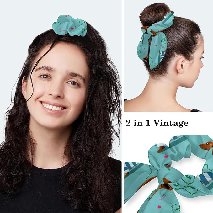 Adjustable Brown Dachshund Dog Blue Surgical Scrub Cap - Image 5