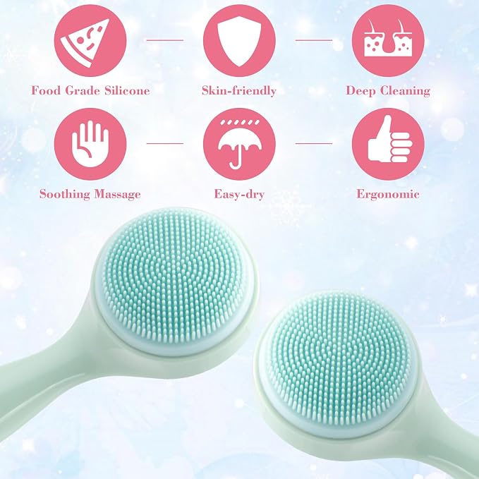 HINZIC 2 Pack Silicone Manual Facial Cleansing Brush, Skin Friendly Waterproof - Image 7