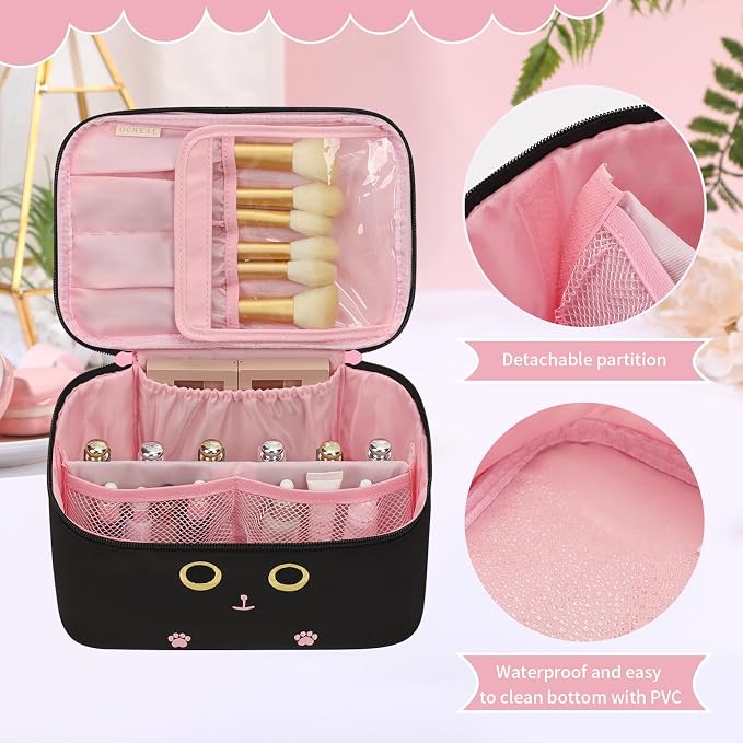 OCHEAL Makeup Bag, Travel Makeup Organizer Bag, Cute Cosmetic Bags - Image 2