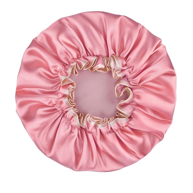 Waterproof Shower Caps for Women, Solid Color Dual-Layer Elastic Band Design - Image 7