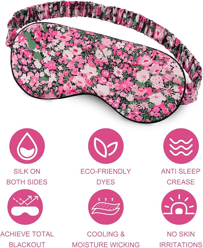 OLESILK 100% Natural Mulberry Silk Sleep Eye Mask Block Out Light, Fashion - Image 6