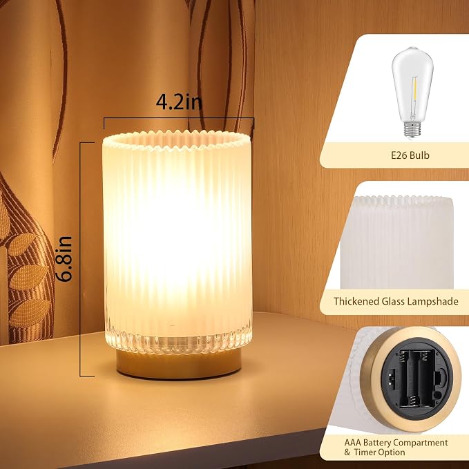 Battery Operated Lamp, Cordless Table Lamp - Image 2