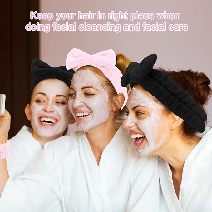 CIEHER 12 PCS Black & Pink Makeup Headband - Image 5