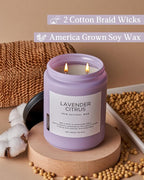 M&SENSE Lavender Citrus Candles, 19.4oz 110H Burn Time Large Natural Soy Candles - Image 3