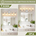 Unicozin Modern Bathroom Light Fixtures, 5 Light Vanity Lights Over Mirror - Image 5