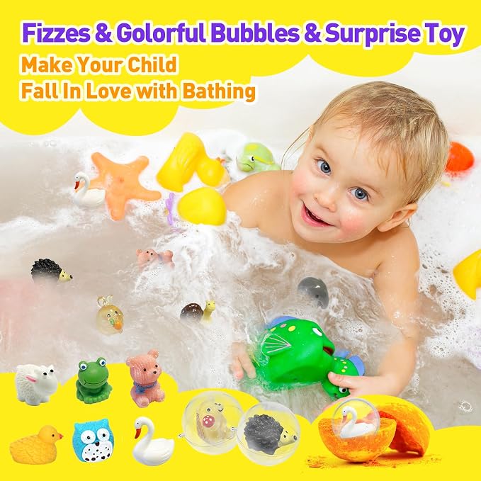 Bath Bombs for Kids with Surprise Inside, Organic Colorful Bubble Bath Fizzy - Image 4