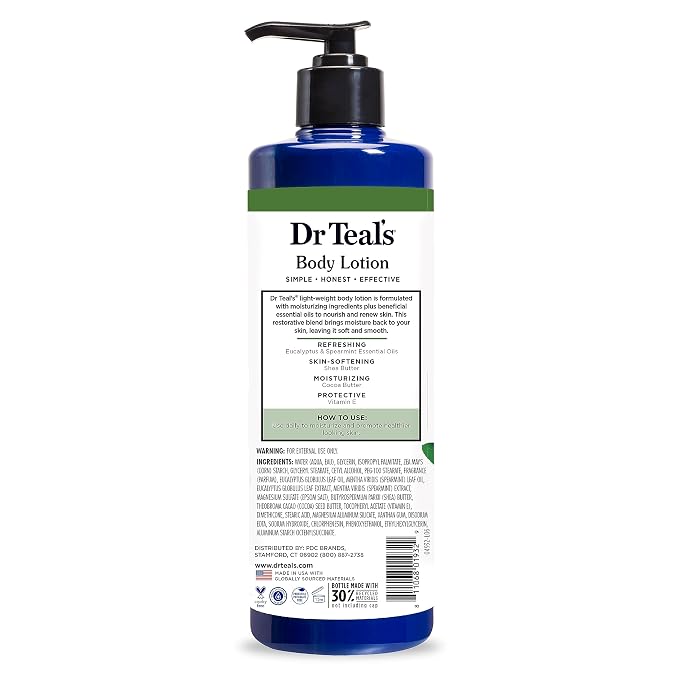 Dr Teal's 24 Hour Moisture+ Body Lotion, Eucalyptus & Spearmint & Essential Oils - Image 8