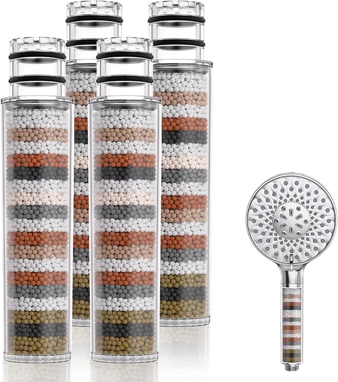 SR SUN RISE Shower Filter for Handheld Shower Head, 4 Pack Replacement Filters by SRSUNRISE