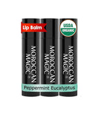 Moroccan Magic Organic Peppermint Eucalyptus Lip Balm 3 Pack | Ultra-Hydrating by MoroccanMagic