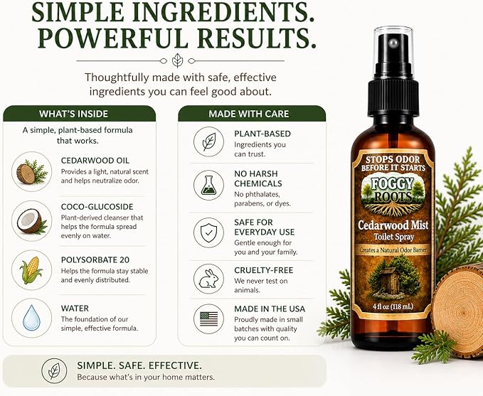 Cedarwood Pre-Poop Toilet Spray – Stops Odor Before It Starts, Bathroom Odor - Image 8