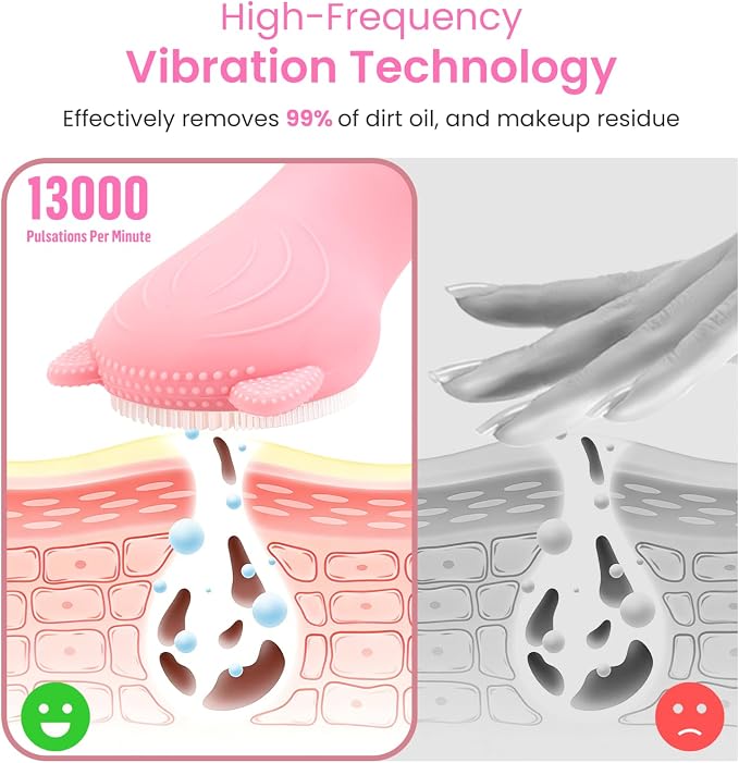 Facial Cleansing Brush Rechargeable, Waterproof Face Scrub Brush - Image 2