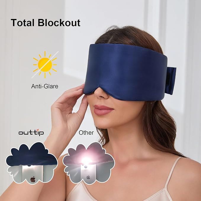 100% Mulberry Silk Sleep Mask for Women & Men Beauty Sleep, Adjustable - Image 4