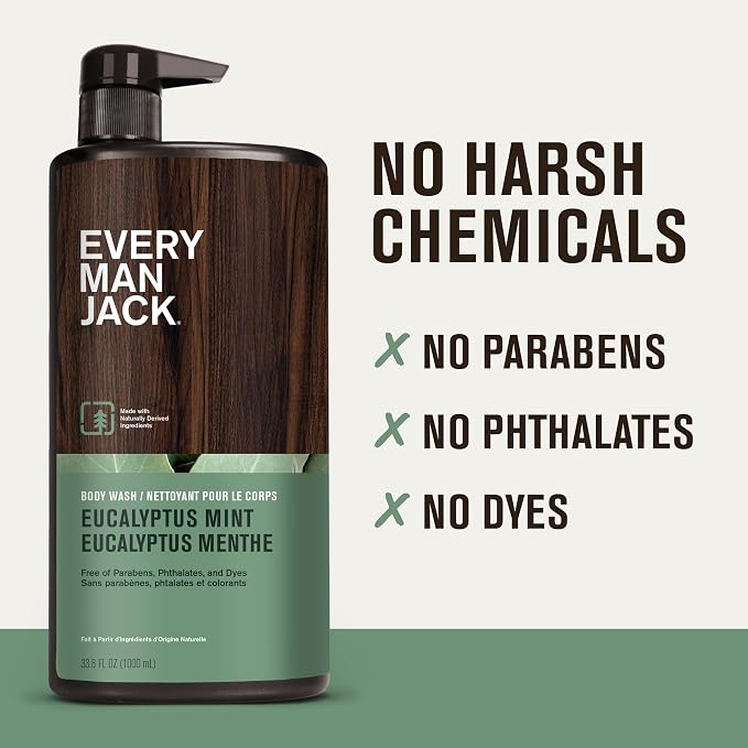 Every Man Jack Eucalyptus Mint Hydrating Mens Body Wash - Image 7