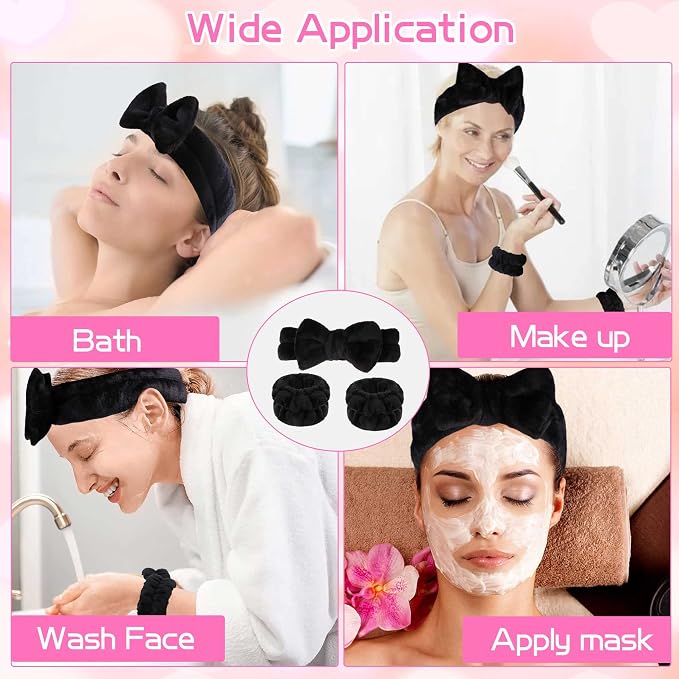 WSYUB Makeup Headbands, and 2Pcs Wrist Spa Wash Band Absorbent Wristbands - Image 5