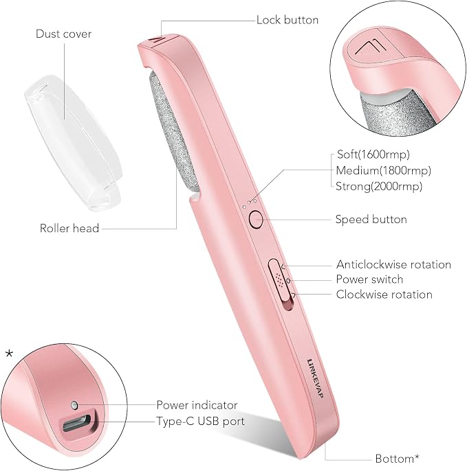 Electric Callus Remover for Feet, Professional Pedicure Kit Foot Scrubber for - Image 5