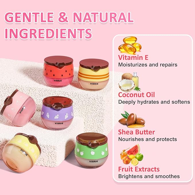 VISRIE Bee Lip Balm Honey Pot 12 Pack, Lip Sleeping Mask - Image 4