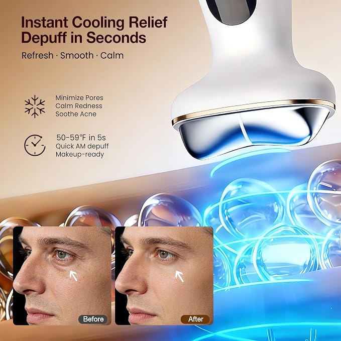 Cold Heat Gua Sha Facial Neck Lymphatic Massager, 7-in-1 LED Red Light Face - Image 4