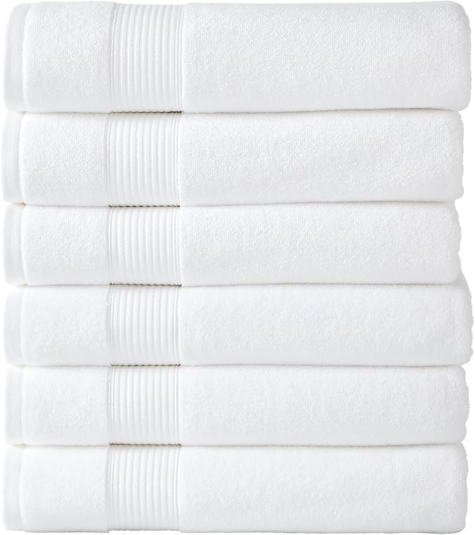 Modern Threads Hotel Collection 6-Pack 100% Ring Spun Cotton, Highly Absorbent by ModernThreads