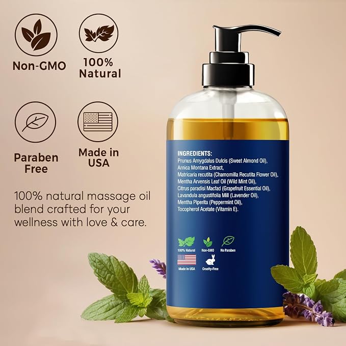 Sore Muscle Massage Oil for Massage Therapy 8 fl oz - Image 5
