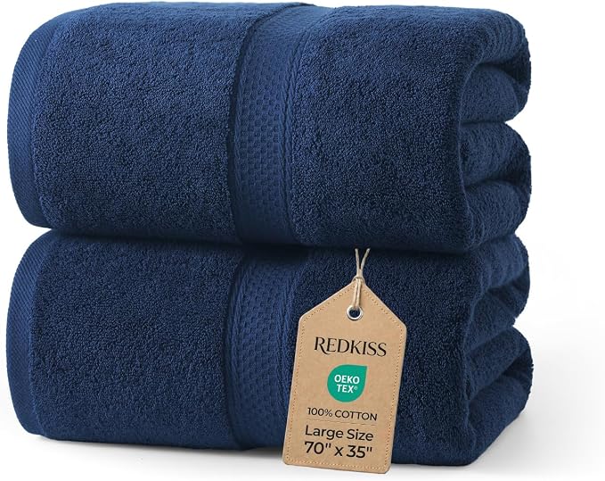 REDKISS 2 Pack 70"x35" Extra Large Bath Sheets by REDKISSOnline