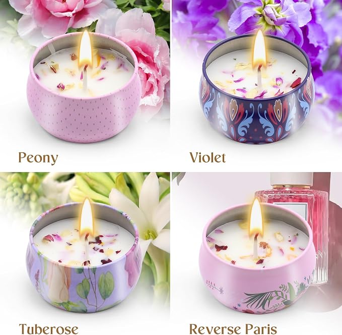 Scented Candles Gift Set for Women 4 Pack Soy Wax Candles - Image 3