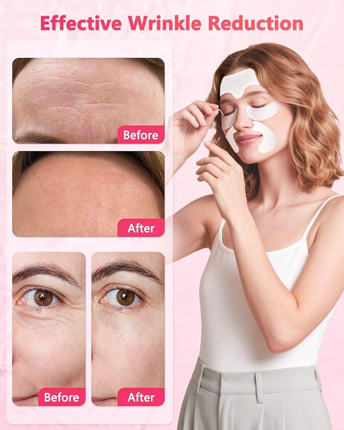 3 IN 1 Forehead, Smile Line & Under Eye Wrinkle Patches, Overnight Facial - Image 3