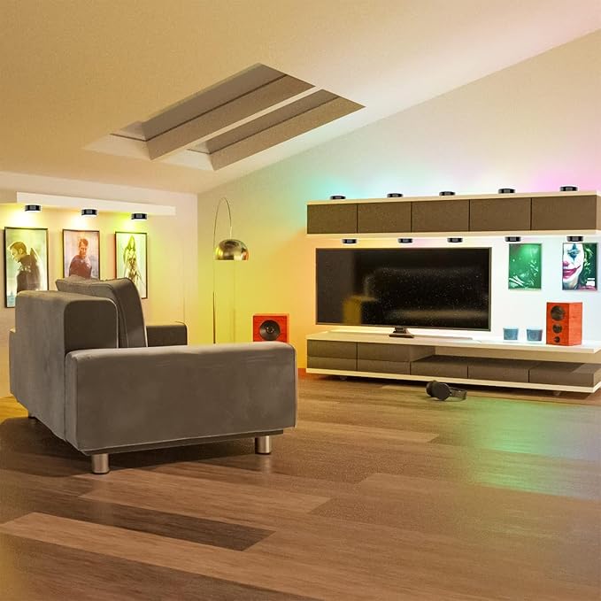 HELPLEX Puck Lights, 16 Colors Changeable Under Cabinet Lights Battery Powered - Image 4