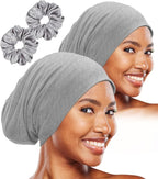 Sleep Cap Bonnet for Sleeping Black Women, Adjustable Cooling Ice Silk Lined by vidsel