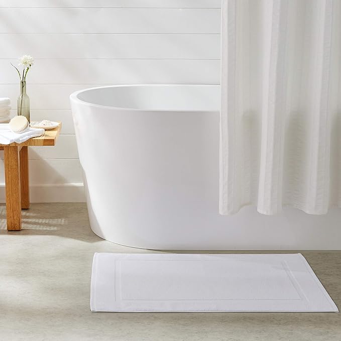 Amazon Basics Premium 100% Cotton Absorbent Soft Bath Mat, Machine Washable - Image 2
