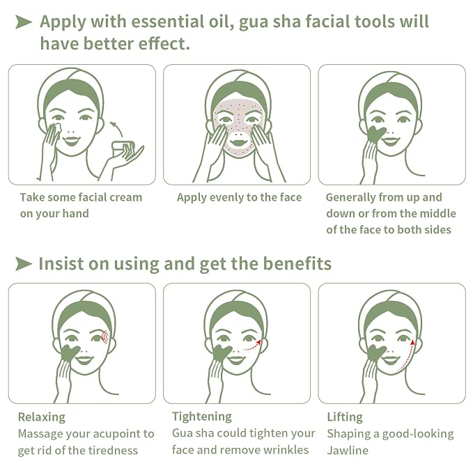 Gua Sha Facial Tools, Natural Jade Guasha Tool - Image 5