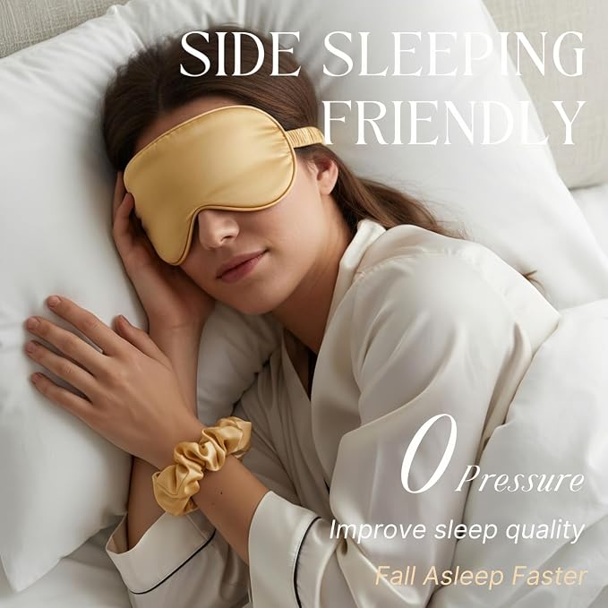Silk Satin Sleeping Eye Mask, Soft Breathable Blackout Eyeshade Eye Cover - Image 2