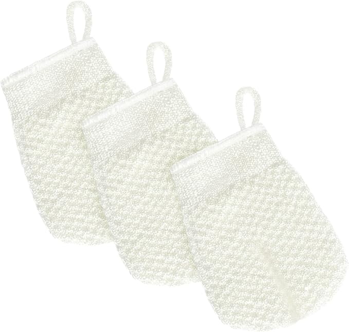 MIG4U 3 PCS Exfoliating Facial Scrubber Mitt, Face Cleanser Wash Mittens by MIG4U