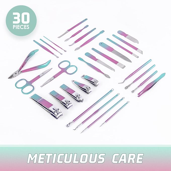 WOAMA Manicure Set 30 In 1 Pedicure Kit Nail Clippers Set Manicure Kit - Image 4