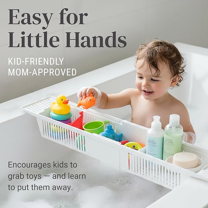 KidCo Bath Toy Organizer Storage Basket, 3 Compartment Horizontal Large - Image 3