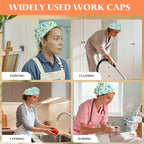 Adjustable Scrub Cap with Buttons & Sweatband, Working Hat with Elastic Tie Back - Image 7