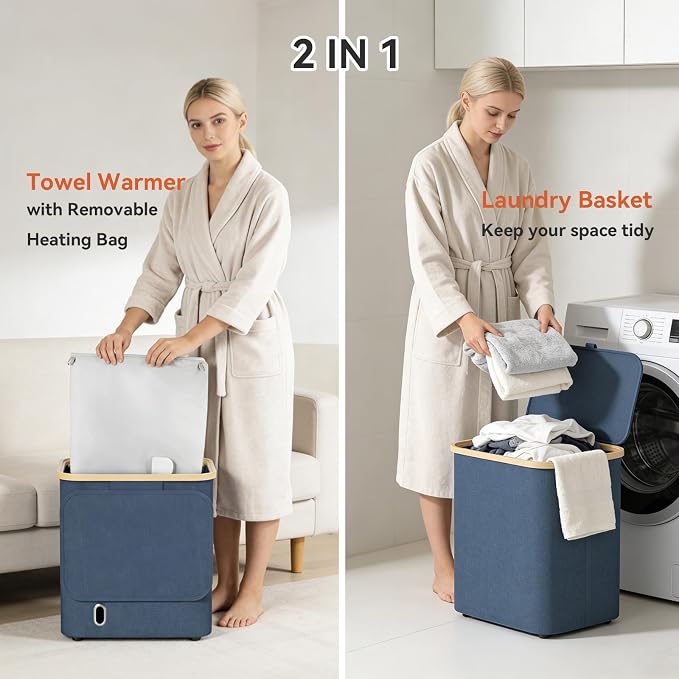 Towel Warmer & Laundry Basket 2-IN-1, Foldable Towel Warmer - Image 3