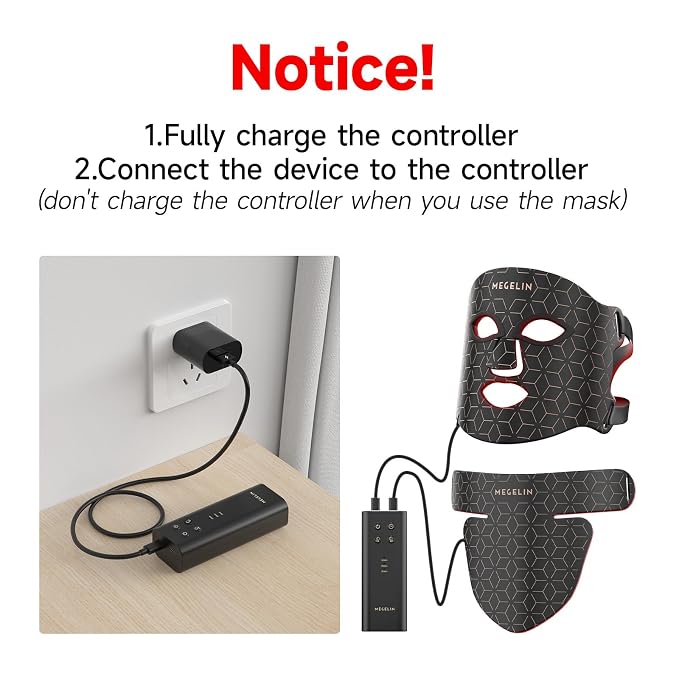 MEGELIN Led Red Light Therapy Face & Neck Mask, 7 Colors Led Light Therapy - Image 9