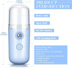 Honoson 2 Pack Nano Facial Mister Spray Bottle Handheld Humidifier Portable - Image 3