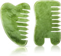 BBTO 2 Pcs Jade Comb for Scalp Massage Gua sha Comb for Head Body spa Hair by BBTO