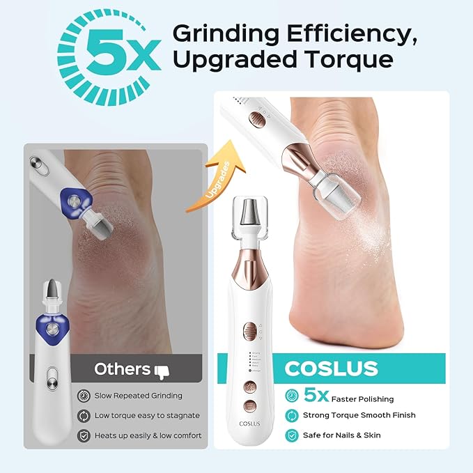 COSLUS C43 Professional Manicure Pedicure Kit, 5-in-1 Electric Nail File - Image 2