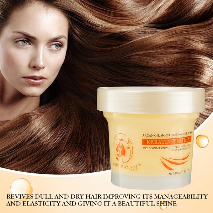 Collagen Hair Mask, Deep Repair Conditioning Argan Oil Hair Mask - Image 3