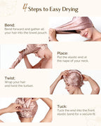 YANIBEST Satin Microfiber Hair Towel Wrap - Image 4