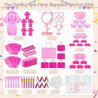 Spa Party Supplies for Girls, 6 Satin Robes Kids Spa Birthday Sleepover - Image 2