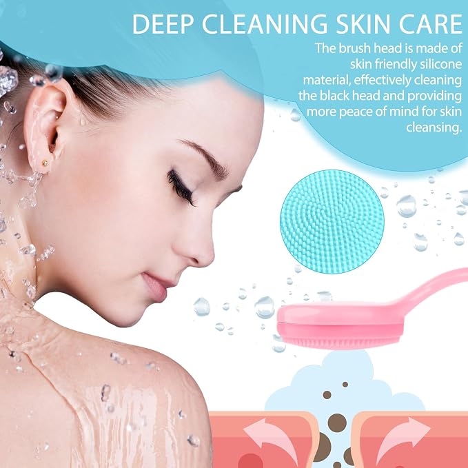 2Pack Silicone Face Brush Manual Face Scrub Brush Soft Facial Brushes - Image 2