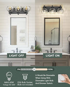 Bathroom Light Fixtures Over Mirror, 3-Light Matte Black Vanity Light - Image 6