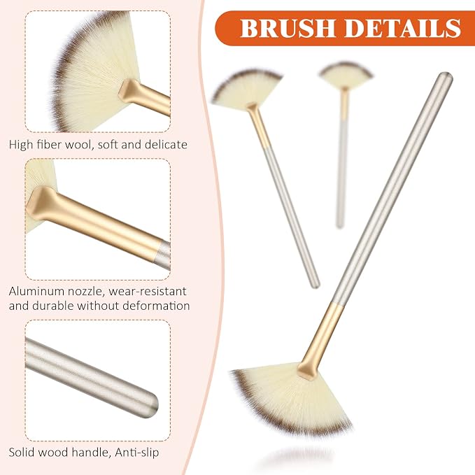 9 Pieces Facial Fan Mask Brushes, Soft Facial Applicator Brushes Tools - Image 3