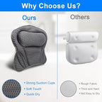 Bath Pillow for Tub, Ergonomic Pillow for Headrest, Shoulder and Back Support - Image 4