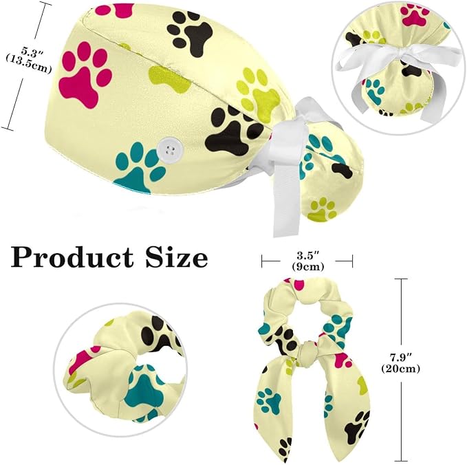 Adjustable Brown Dachshund Dog Blue Surgical Scrub Cap - Image 2