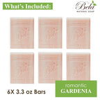 BELA Romantic Gardenia Soap 3.3 OZ Pack of 6, Long Lasting French Triple Milled - Image 2