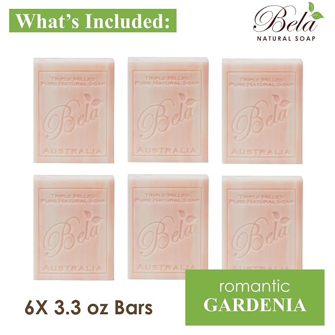 BELA Romantic Gardenia Soap 3.3 OZ Pack of 6, Long Lasting French Triple Milled - Image 2